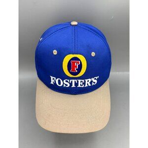 Foster's Beer Cap Men One Size Blue Logo Embroidered 6-Panel  Snapback Hat